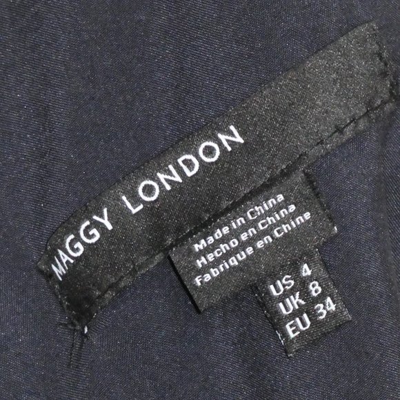 MAGGY LONDON Breezy Cold Shoulder Sheath Lace Dress Dark Navy Size 4 - Picture 9 of 10